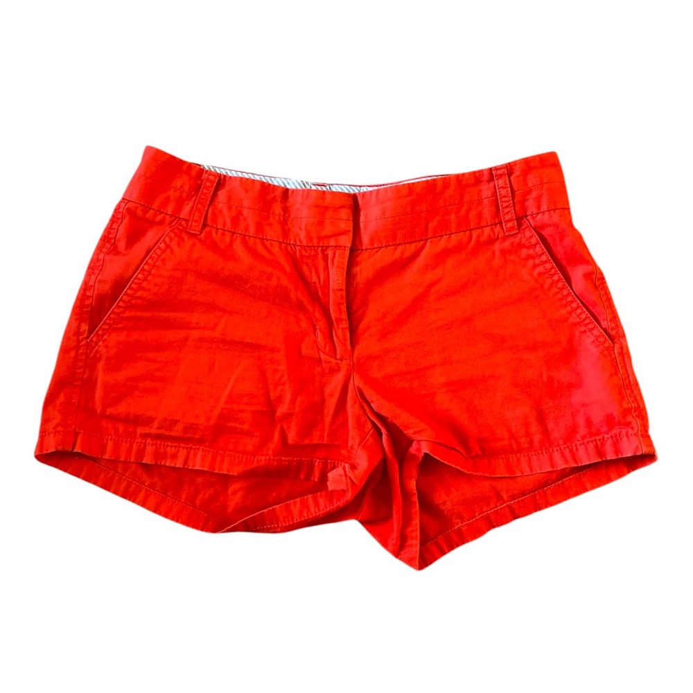 J.Crew Chino Shorts – Size 0 – 100% Cotton Red (Flawed)